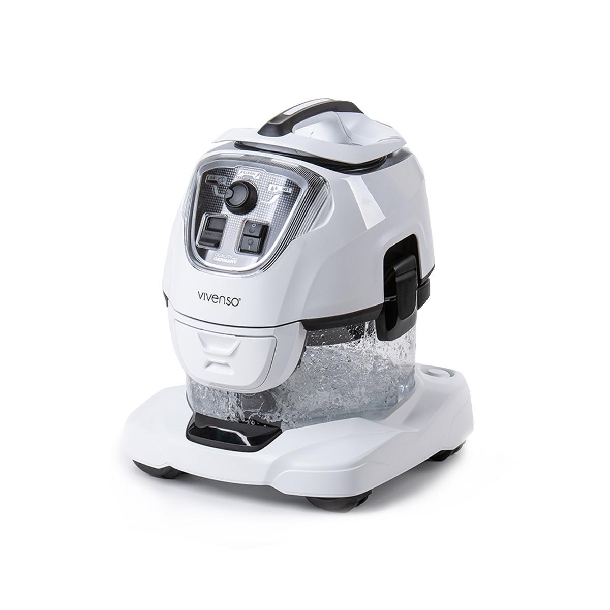 PRO-AQUA Vivenso® water vacuum cleaner in white with water tank